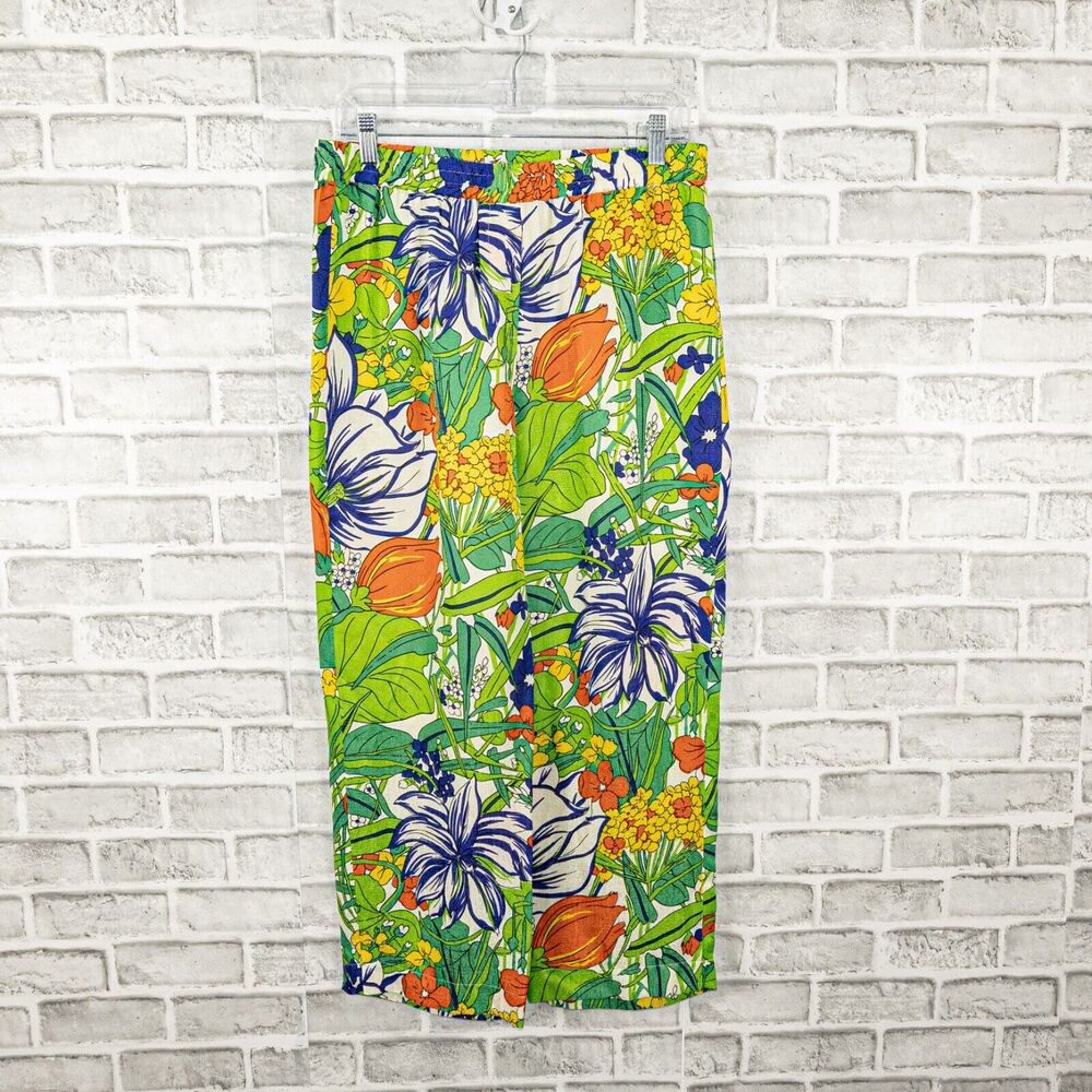 ROSEANNA Women's Botanique Floral Pants Elastic Waist Green Size 40